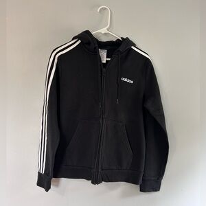 NWOT Adidas kids black zip-up hoodie